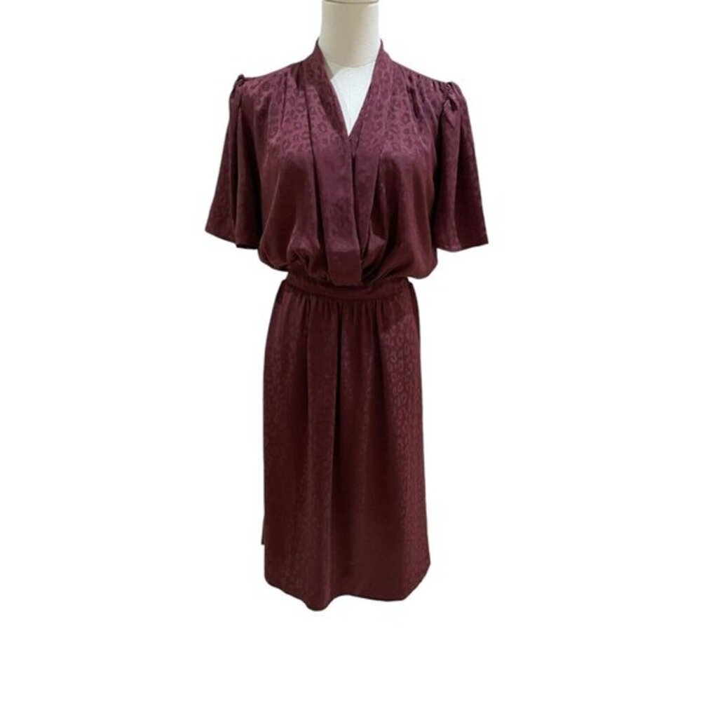 Margaret Oleary Dress Animal Print Burgundy Solstice Dress SZ M NWT $275